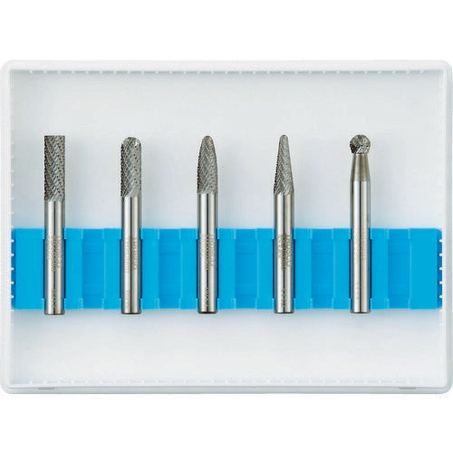 ＴＲＵＳＣＯ　超硬バーセットＣシリーズ　軸６ｍｍ　刃径６ｍｍ　５本セット TB-C060-5S