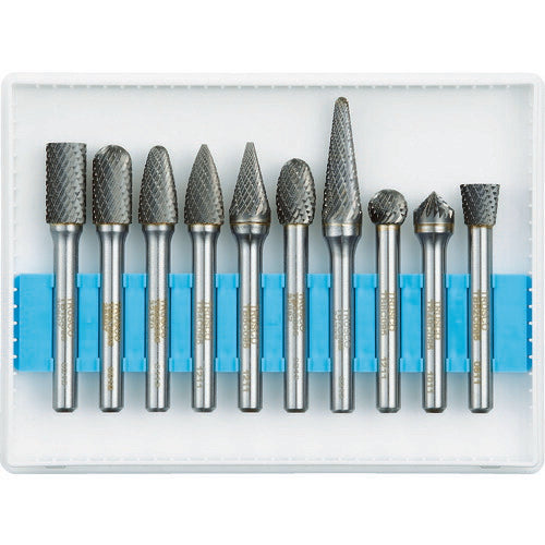 ＴＲＵＳＣＯ　超硬バーセットＣシリーズ　軸６ｍｍ　刃径９．５ｍｍ　１０本セット TB-C095-10S