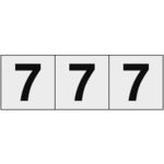 ＴＲＵＳＣＯ　数字ステッカー　３０×３０　「７」　透明地／黒文字　３枚入 TSN-30-7-TM