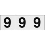 ＴＲＵＳＣＯ　数字ステッカー　３０×３０　「９」　透明地／黒文字　３枚入 TSN-30-9-TM