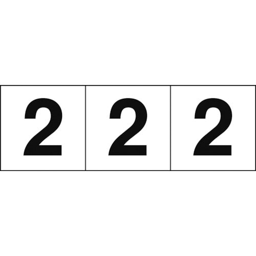 ＴＲＵＳＣＯ　数字ステッカー　５０×５０　「２」　白地／黒文字　３枚入 TSN-50-2