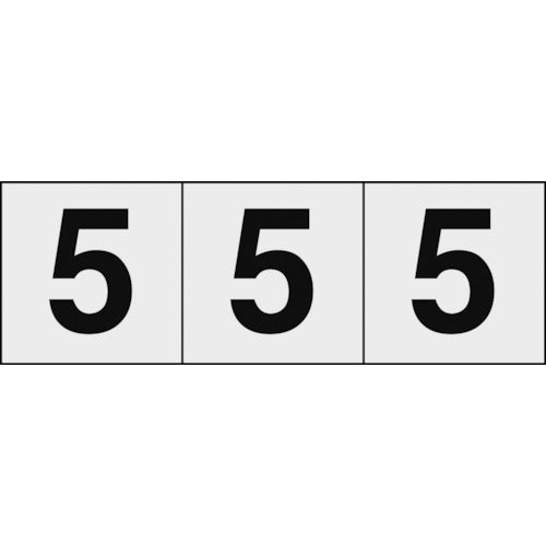 ＴＲＵＳＣＯ　数字ステッカー　５０×５０　「５」　透明地／黒文字　３枚入 TSN-50-5-TM