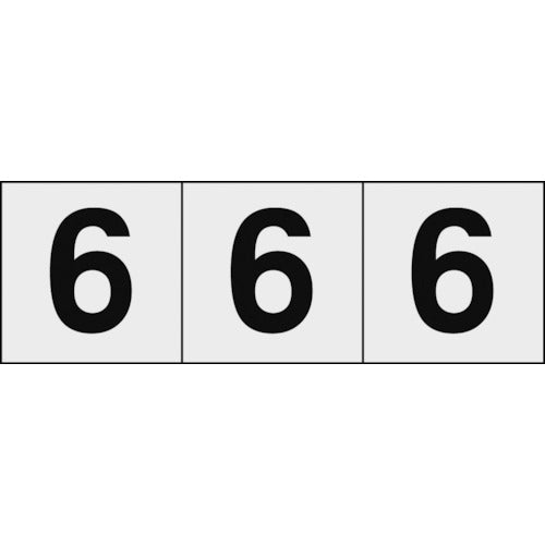 ＴＲＵＳＣＯ　数字ステッカー　５０×５０　「６」　透明地／黒文字　３枚入 TSN-50-6-TM