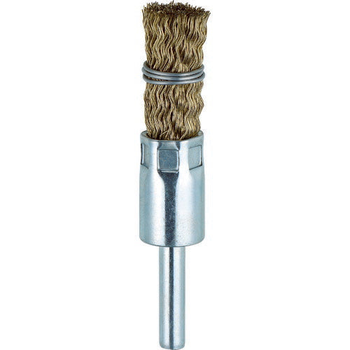 ＴＲＵＳＣＯ　筒型ブラシΦ１５Ｘ軸６　真鍮メッキ０．２５　くくりタイプ TEB-15G