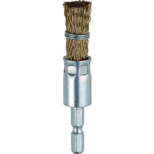 ＴＲＵＳＣＯ　六角軸筒型ブラシΦ１５Ｘ６．３５　真鍮メッキ０．２５　くくりタイプ TEB6-15G