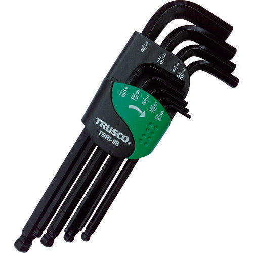 ＴＲＵＳＣＯ　ボールポイント六角棒レンチセット　９本組（インチタイプ） TBRI-9S
