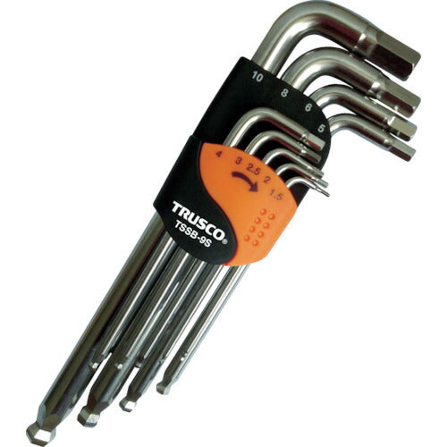 ＴＲＵＳＣＯ ステンレスボールポイント六角棒レンチセット（標準タイプ） ９本組 TSSB-9S