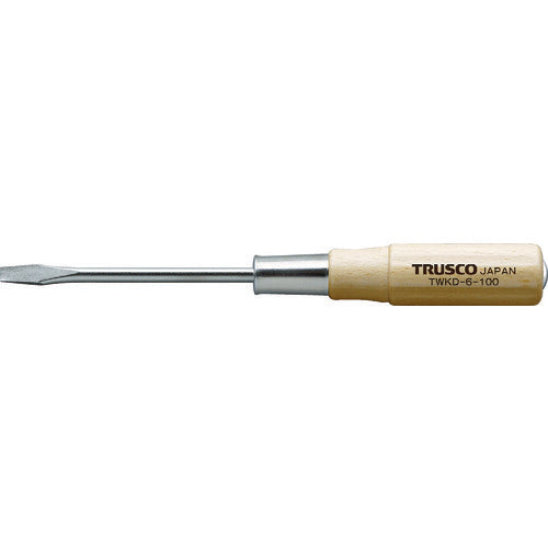 ＴＲＵＳＣＯ 木柄貫通ドライバー 刃先－６ １００ｍｍ TWKD-6-100