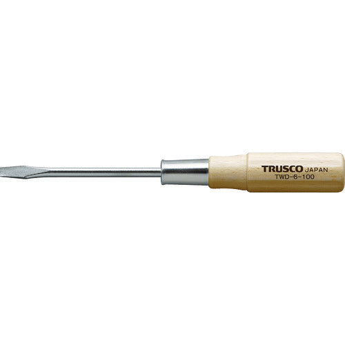 ＴＲＵＳＣＯ 木柄普通ドライバー 刃先－６ １００ｍｍ TWD-6-100
