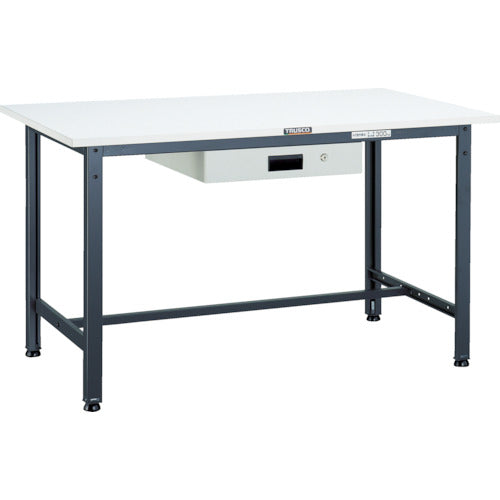 ＴＲＵＳＣＯ　軽荷重作業台（３００ｋｇ）ＡＥ型　１８００Ｘ７５０ＸＨ７４０　薄型１段引出付　ダークグレー色 AE-1800UDK1 DG