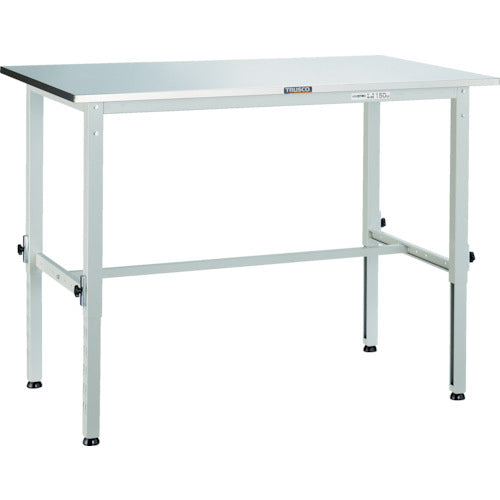 ＴＲＵＳＣＯ　軽荷重作業台高さ調節式（１５０ｋｇ）ＡＥＭ型　１２００Ｘ７５０ＸＨ６５０～９５０　ステンレス張り　ホワイト色 AEM-1200SUS W