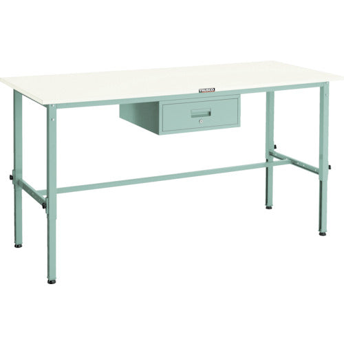 ＴＲＵＳＣＯ　軽荷重作業台高さ調節式（１５０ｋｇ）ＡＥＭ型　１８００Ｘ９００ＸＨ６５０～９５０　１段引出付　ホワイト色 AEM-1809F1 W