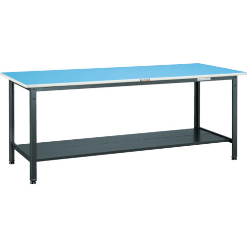 ＴＲＵＳＣＯ　軽荷重作業台（２５０ｋｇ）ＢＥ型　１５００Ｘ６００ＸＨ７４０　下棚２枚付　ダークグレー色 BE-1560LT2