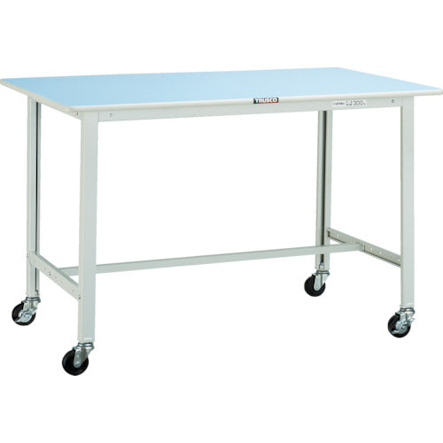 ＴＲＵＳＣＯ　軽荷重作業台（９０ｋｇ）ＢＯ型　９００Ｘ６００ＸＨ８０６　φ７５キャスター付　ホワイト色 BO-0960C75
