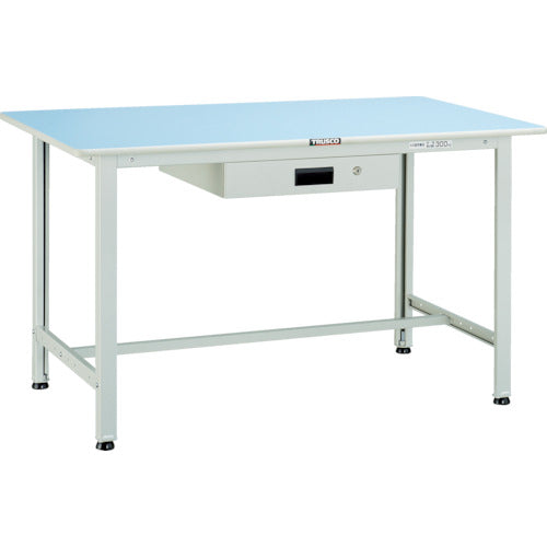 ＴＲＵＳＣＯ　軽荷重作業台（１８０ｋｇ）ＢＯ型　９００Ｘ７５０ＸＨ７４０　薄型１段引出付　ホワイト色 BO-0975UDK1