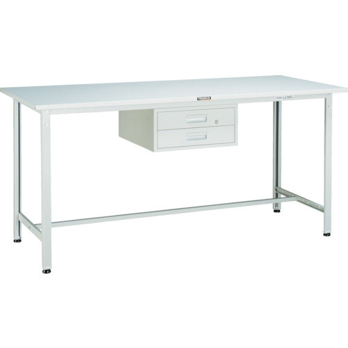 ＴＲＵＳＣＯ　軽荷重立作業台（３００ｋｇ）ＨＡＥ型　１８００Ｘ７５０ＸＨ９００　２段引出付　ホワイト色 HSAE-1800F2 W