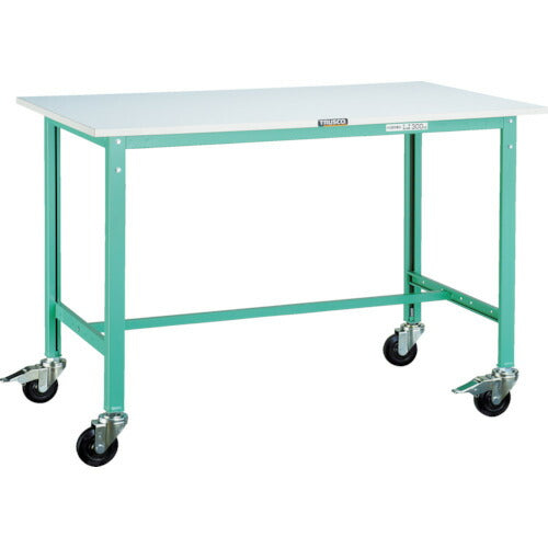 ＴＲＵＳＣＯ　軽荷重作業台（１５０ｋｇ）ＡＥ型　９００Ｘ６００ＸＨ８４５　φ１００キャスター付　ヤンググリーン色 RAE-0960C100 YG
