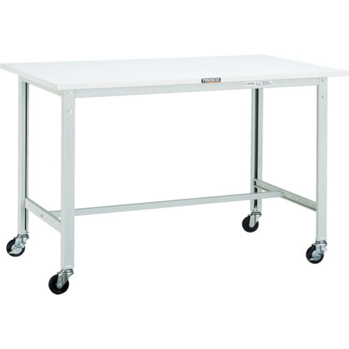 ＴＲＵＳＣＯ　軽荷重作業台（１５０ｋｇ）ＡＥ型　９００Ｘ６００ＸＨ８０８　φ７５キャスター付　ホワイト色 RAE-0960C75 W