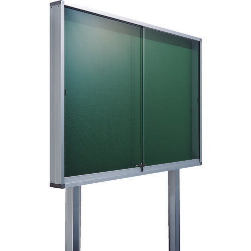 【取寄品】 ＴＲＵＳＣＯ 屋外掲示板 アルミ製シルバー枠 １８３０Ｘ１００Ｘ１２３０ 脚付 FUK-46 【送料都度見積】