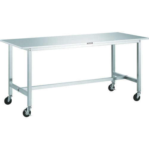 ＴＲＵＳＣＯ　ＳＷ３型オールステンレス作業台　（導電ステンレス金具車輪付・ＳＵＳ３０４）　１２００×７５０ SW3-1275CD100
