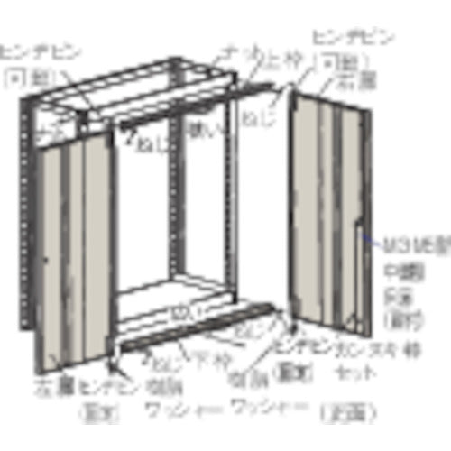 ＴＲＵＳＣＯ　Ｍ３・Ｍ５型棚用両開き扉　１２００ＸＨ１８００　ネオグレー DMM-64DX(NG)