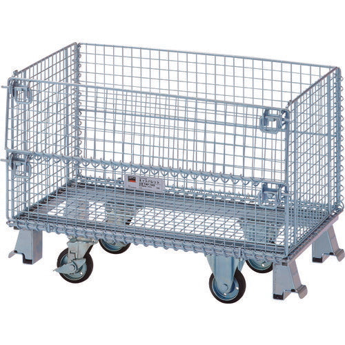 ＴＲＵＳＣＯ　ネットパレット車輪付　間口８００×奥行５００×高さ５８０　３００ｋｇ TNP-1NS