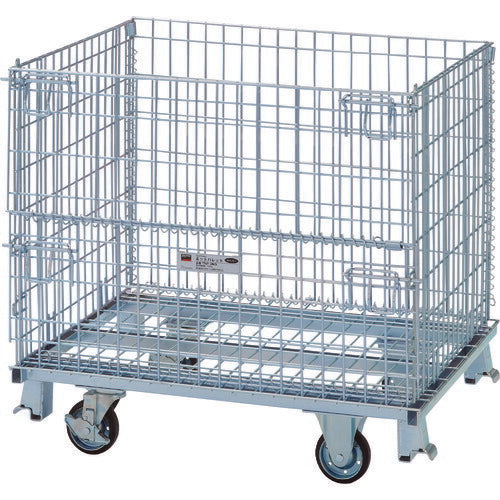 ＴＲＵＳＣＯ　ネットパレット車輪付　間口１０００Ｘ奥行８００Ｘ高さ９３０　５００ｋｇ TNP-3NS