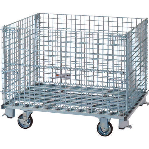 【送料都度見積】ＴＲＵＳＣＯ　ネットパレット車輪付　間口１２００Ｘ奥行１０００Ｘ高さ９９８　７００ｋｇ TNP-5NS