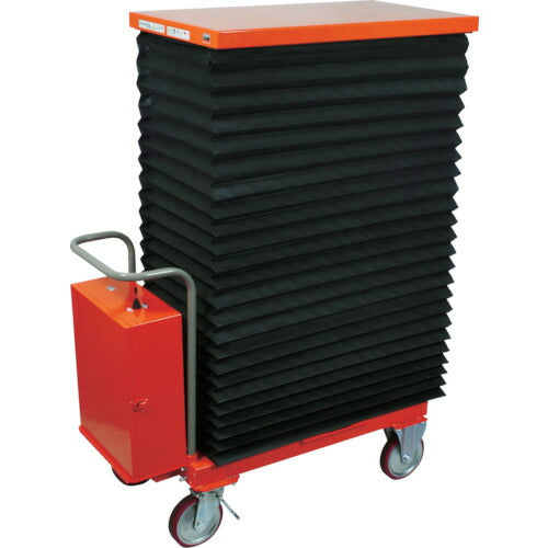 ＴＲＵＳＣＯ　ハンドリフター　８００ｋｇ　６００Ｘ１３５０　電動昇降式　蛇腹付 HLAN-800J