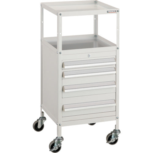 ＴＲＵＳＣＯ　ミニキャビネットワゴン４００Ｘ４４０Ｘ８８０ＬＶＲ－４２２付　ホワイト MCW-422W