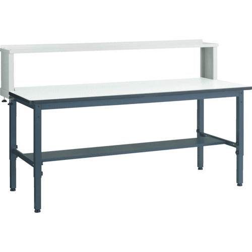ＴＲＵＳＣＯ　軽荷重作業台高さ調節式（２５０ｋｇ）ＡＷＭ型　１８００Ｘ７５０ＸＨ１００４～１２１４（全高）　上棚付　ダークグレー色 AWMP-1875YURB