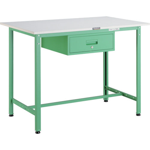 ＴＲＵＳＣＯ　軽荷重立作業台（３００ｋｇ）ＨＡＥ型　９００Ｘ６００ＸＨ９００　１段引出付　ヤンググリーン色 HAE-0960F1 YG