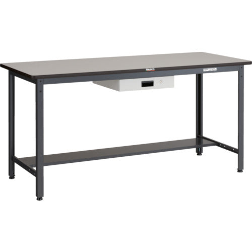 ＴＲＵＳＣＯ　中荷重立作業台（５００ｋｇ）ＨＡＥＷ型　１８００Ｘ９００ＸＨ８８５　薄型１段引出付　ダークグレー色 HAEWP-1890UDK1