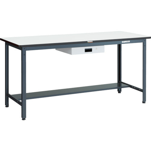 ＴＲＵＳＣＯ　中荷重立作業台（５００ｋｇ）ＨＡＥＷ型　１８００Ｘ７５０ＸＨ８８５　薄型１段引出付　ダークグレー色 HAEWR-1875UDK1