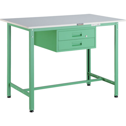 ＴＲＵＳＣＯ　軽荷重立作業台（３００ｋｇ）ＨＡＥ型　９００Ｘ６００ＸＨ９００　２段引出付　ヤンググリーン色 HRAE-0960F2 YG