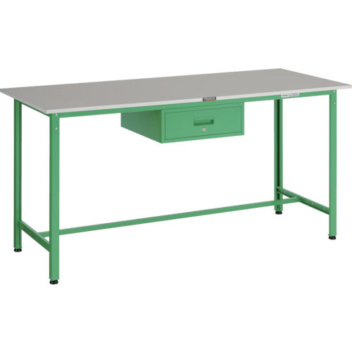 ＴＲＵＳＣＯ　軽荷重立作業台（３００ｋｇ）ＨＡＥ型　１８００Ｘ７５０ＸＨ９００　１段引出付　ヤンググリーン色 HRAE-1800F1 YG