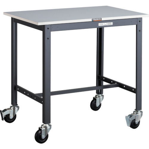 ＴＲＵＳＣＯ　軽荷重作業台（２００ｋｇ）ＬＥＷ型　９００Ｘ６００ＸＨ８４５　φ１００キャスター付　ダークグレー色 LEWR-0960C100