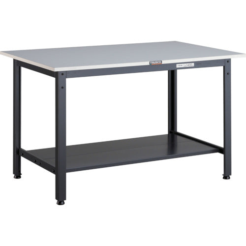 ＴＲＵＳＣＯ　軽荷重作業台（４００ｋｇ）ＬＥＷ型　９００Ｘ６００ＸＨ７４０　下棚２枚付　ダークグレー色 LEWR-0960LT2