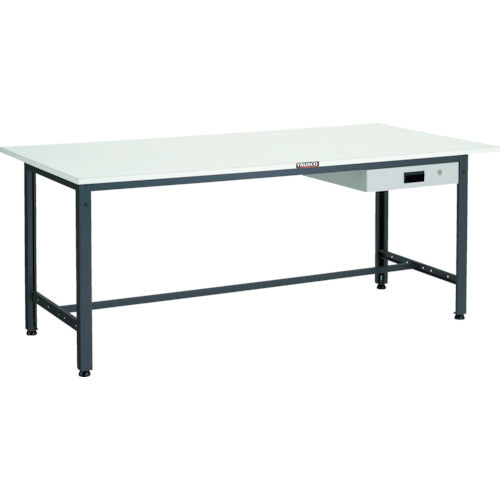 ＴＲＵＳＣＯ　軽荷重作業台（４００ｋｇ）ＬＥＷ型　１８００Ｘ７５０ＸＨ７４０　薄型１段引出付　ダークグレー色 LEWR-1800UDK1