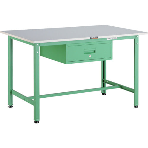 ＴＲＵＳＣＯ　軽荷重作業台（３００ｋｇ）ＡＥ型　９００Ｘ６００ＸＨ７４０　１段引出付　ヤンググリーン色 RAE-0960F1 YG