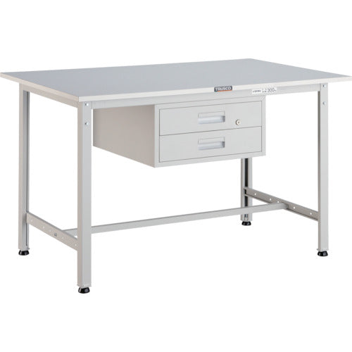 ＴＲＵＳＣＯ　軽荷重作業台（３００ｋｇ）ＡＥ型　９００Ｘ６００ＸＨ７４０　２段引出付　ホワイト色 RAE-0960F2 W