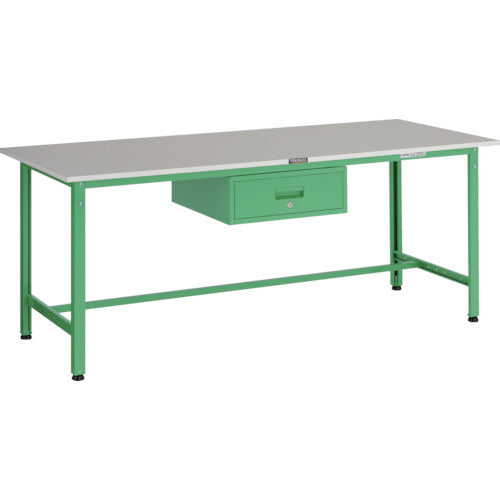 ＴＲＵＳＣＯ　軽荷重作業台（３００ｋｇ）ＡＥ型　１８００Ｘ７５０ＸＨ７４０　１段引出付　ヤンググリーン色 RAE-1800F1 YG