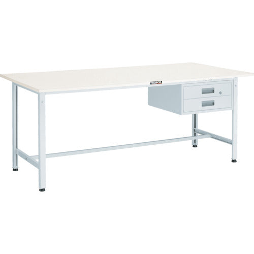 ＴＲＵＳＣＯ　軽荷重作業台（３００ｋｇ）ＡＥ型　１８００Ｘ７５０ＸＨ７４０　２段引出付　ホワイト色 RAE-1800F2 W
