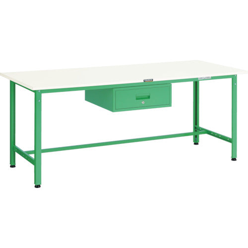 ＴＲＵＳＣＯ　軽荷重作業台（３００ｋｇ）ＡＥ型　１８００Ｘ９００ＸＨ７４０　１段引出付　ヤンググリーン色 RAE-1809F1 YG