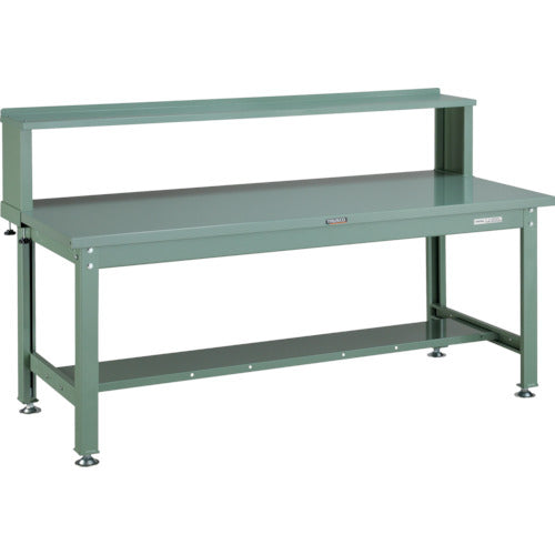 ＴＲＵＳＣＯ　中荷重作業台（２０００ｋｇ）ＤＷ型　１８００Ｘ７５０ＸＨ１０４４（全高）　上棚付　グリーン色 SDW-1800YURB