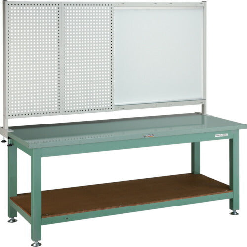 ＴＲＵＳＣＯ　重荷重作業台（３０００ｋｇ）ＴＷ型　１８００Ｘ７５０ＸＨ１７４０（全高）　前パネル付　グリーン色 STW-1800P1