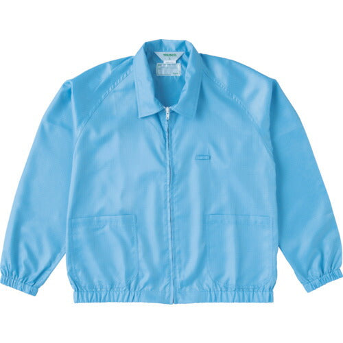 ＴＲＵＳＣＯ 制電糸グリッド仕様ジャケット（衿付） ブルー Ｌ TCLGJ-B-L