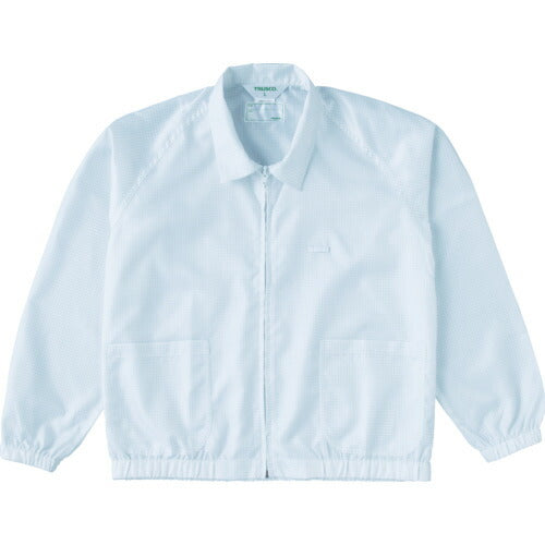 ＴＲＵＳＣＯ 制電糸グリッド仕様ジャケット（衿付） ホワイト ＬＬ TCLGJ-W-LL
