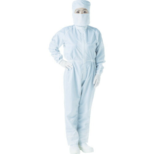 ＴＲＵＳＣＯ 制電糸グリッド仕様フード付つなぎ服 ホワイト ３Ｌ TCOGF-W-3L