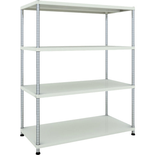 ＴＲＵＳＣＯ　スチールラック　フェニックスラック　１２００Ｘ６００　４段　Ｗ色　抗菌粉体塗装 PER-5464-W